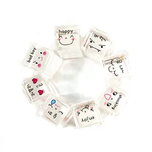 8pcs creative cute mini crystal stamps with funny facial expressions for DIY journals