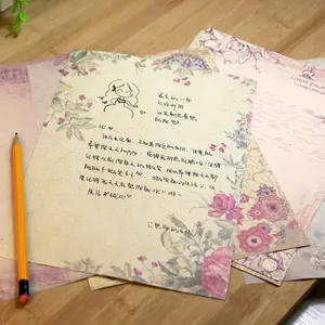 Vintage European style floral envelope stationery set for romantic letters