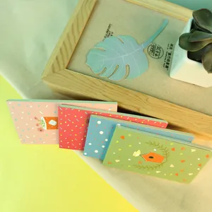 Set of 4 forest style portable planner notepads featuring colorful unique illustrations