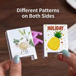 Creative miniature wooden memo clips with pineapple and plant designs for cute desk decor.