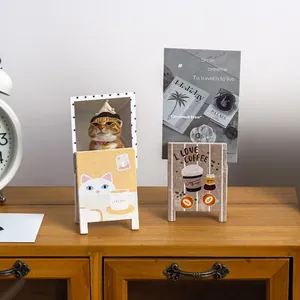 Creative wooden memo clips and vintage photo holders for stylish desktop decoration