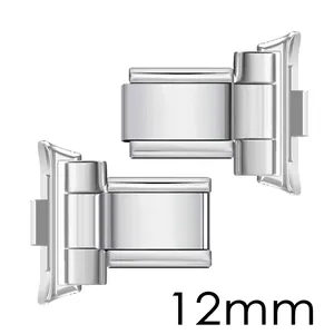 Connettori da 12mm in acciaio inossidabile argento per Xiaomi Band Pro e Redmi