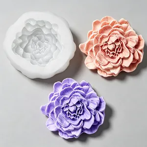 Pfingstrose Silikonform 3D Blumen Kerzenform Für DIY Duftkerze Gips Diffusor Stein Kuchen Dekoration Backwerkzeug