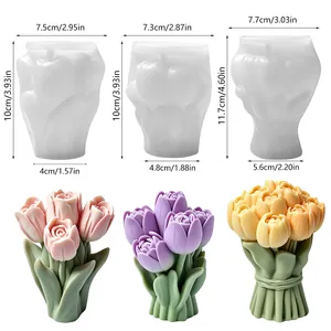 Dimensioni dettagliate per stampi in silicone per candele a tulipano e prodotti finiti