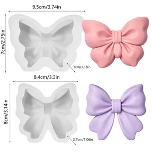 Dimensions détaillées pour moules en silicone nœud papillon avec échantillons résine