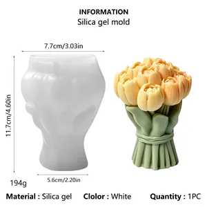 Dimensioni dettagliate e specifiche materiali per lo stampo in silicone bouquet