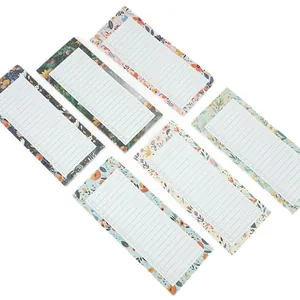 Magnetic floral notepad set with checklist lines and 50 tear-off sheets for plans