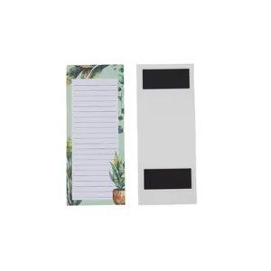 Bloc-notes magnetico floreale con bordo di piante e pagine a righe per liste di cose
