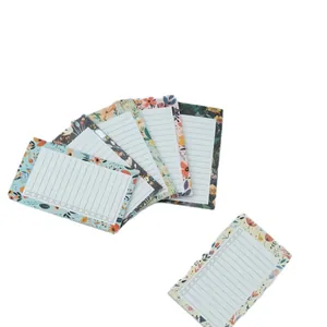 Bloc-notes magnétiques floraux avec cases à cocher pour listes de tâches et motifs