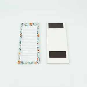 Magnetic floral notepad with 50 tear-off checklist sheets for fridge memo