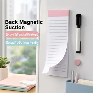 Bloc-notes magnétique détachable pour listes de tâches sur frigo et tableau