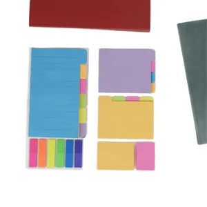 Set completo di note adesive colorate con linguette per ufficio e studio organizzato