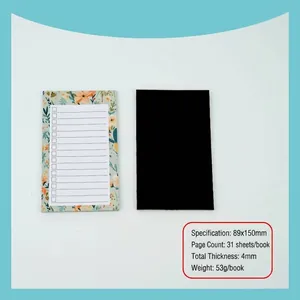 Blocco note magnetico floreale per frigorifero, 31 fogli formato 89x150mm