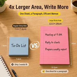 Large Lined Colorful Sticky Notes Macaron Memo Pads Minimalist Stationery Ruled Paper For Office School Students Writing Note Taking Organization