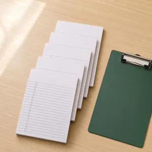 Pack of 5 A5 lined notepad pads with easy-tear serrated lines for office and school use
