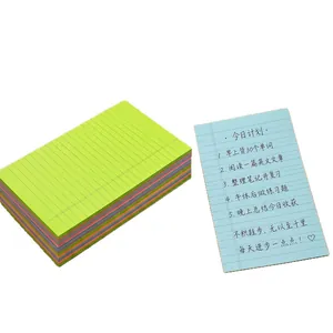 Set of 6-color large lined sticky notes 12.5x20 cm for student study and office use
