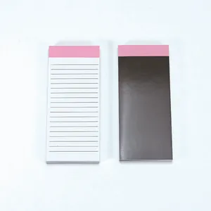 Bloc-notes TODO list magnétique minimaliste avec en-tête rose et pages lignées