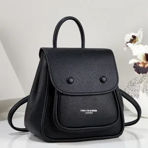 Women Pebbled PU Leather Fashion Backpack Minimalist Solid Color Multi Functional Shoulder Bag Versatile Daily Commute Handbag Casual Travel Rucksack