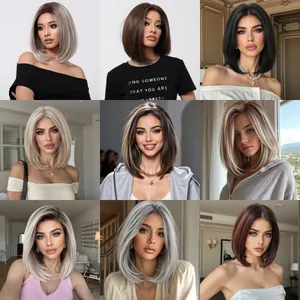 Elegantes pelucas bob con encaje 13x6 en varios colores de cabello naturales y de moda