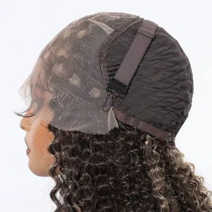 Close-up of the breathable internal cap construction and straps for a 13x6 lace front wig