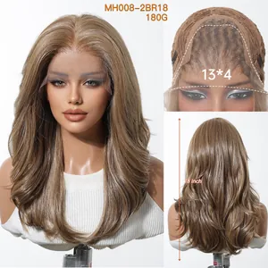 Περούκα 18 ιντσών ash blonde κυματιστή lace front με λεπτομέρειες μπροστά και δίχτυ 13x4