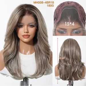 Λεπτομερής όψη περούκας 18 ιντσών ombré blonde lace με χειροποίητη δαντέλα 13x4 καπάκι.