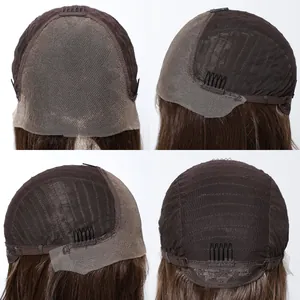Detailed view of the internal 13x6 lace front wig cap structure with adjustable straps