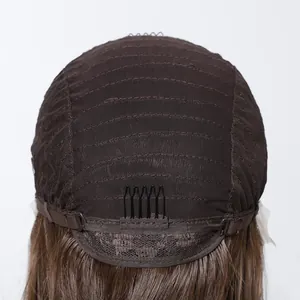 Close-up of the breathable 13x6 lace front wig cap internal structure and combs