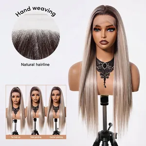 Vue détaillée de la perruque lace front 13x6 avec délimitation naturelle et divers styles