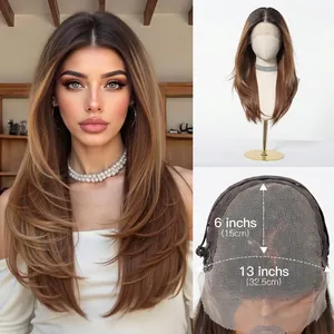 Detail view of 13x6 inch large area lace front cap structure for synthetic wig