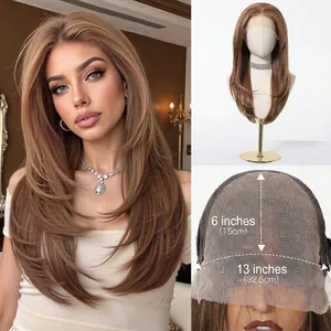 Detailed view of 13x6 lace front wig cap featuring 6-inch deep parting space for natural look