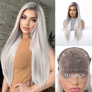 Détail du bonnet de perruque lace 13x6 et coiffure longue et lisse blond platine