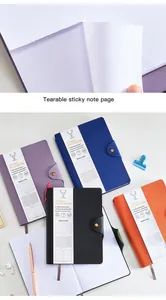 Detailed view of A5 faux leather journal notebook with tearable pages and buckle closure