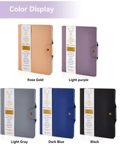 Detailed color display of A5 PU leather weekly and monthly planners with clasp