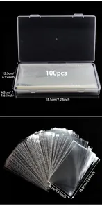 Transparente Box und 100 Briefumschläge Challenge-Set mit detaillierten Maßangaben