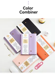 Detailed view of multiple colors for the A5 18-month PU leather weekly and monthly planner.