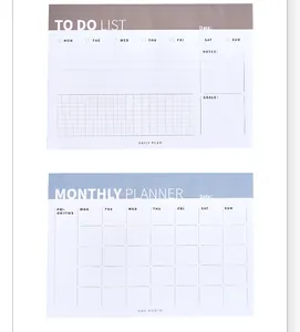 Two-piece desktop planner set including daily to-do list and monthly layout pads