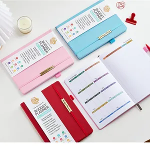 Planificateur budgétaire A5 couverture rigide en similicuir avec pages intérieures