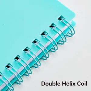 A6 PP-Cover liniertes Spiralnotizbuch mit robuster Doppelhelix-Spule für einfaches Umblättern