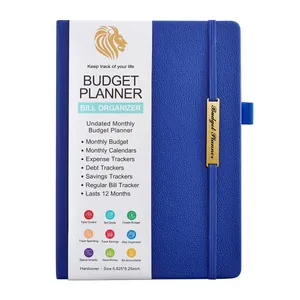 Planificateur de budget A5 professionnel en cuir synthétique avec couverture rigide