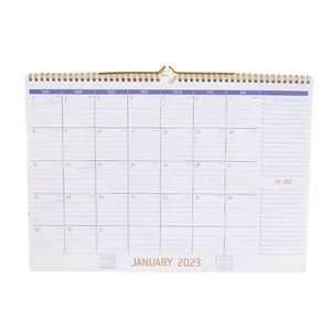 Maandelijkse wandkalender 2023 met spiraalbinding en notitievak voor efficiënte planning