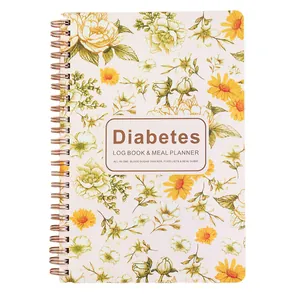 Florales A5 Diabetes-Logbuch und Mahlzeitenplaner für Blutzucker-Tracking und Gesundheit