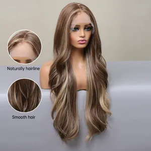 Λεπτομέρεια κυματιστής περούκας lace front 28 ιντσών με φυσική γραμμή μαλλιών και υφή