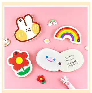 Kawaii cartoon shaped portable mini memo pads with cute rabbit and rainbow designs