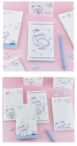 Selection of cute white bear themed notebooks with various blue cartoon illustrations