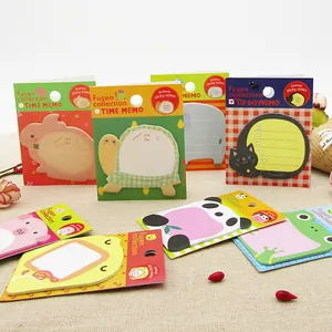 Creative cute cartoon animal sticky notes set featuring rabbit panda and cat shapes