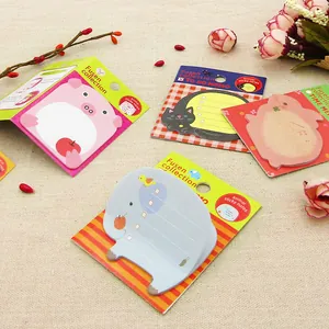 Collection of cute cartoon animal shaped sticky notes for student gifts and memos