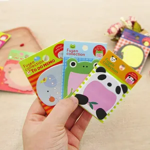 Set of cute cartoon animal sticky notes featuring panda and frog designs for students.