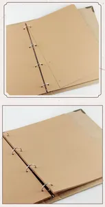Nahaufnahme der DIY-Kraftpapier-Sammelalbum-Bindung und nachfüllbarer Blankoseiten.