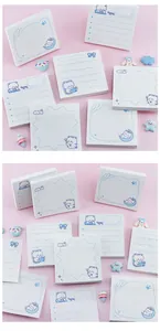 Assorted cute cartoon bear sticky notes featuring diverse blue line frame designs